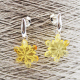 Creatively Hand-carved Baltic Amber Studs - Snowflakes