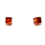 Baltic Amber 'Cube' Studs