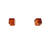Baltic Amber 'Cube' Studs