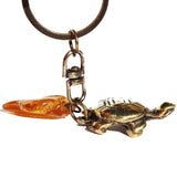 St. Christopher And Amber Tumble Keyring