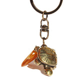 Anchor and Ship Wheel with Amber Tumble Keyring