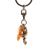 St. Christopher And Amber Tumble Keyring