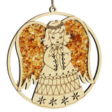 Beautiful Amber Snowflake Mosaic Decoration