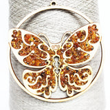 Beautiful Amber Butterfly Mosaic Suncatcher