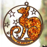 Beautiful Amber Christmas Baubles Mosaic Decoration