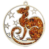 Beautiful Amber Christmas Baubles Mosaic Decoration