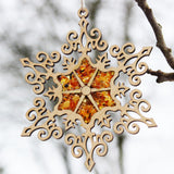 Beautiful Amber Shining Sun Mosaic Suncatcher