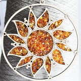Beautiful Amber Burning Sun Mosaic Suncatcher
