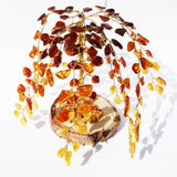Cognac Amber Tree - WILLOW (135 amber leaves)