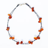 Multi-colour Amber and Twisted Wire Bracelet