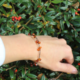 Multi-colour Amber and Twisted Wire Bracelet