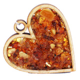 Baltic Amber and Wooden Pendant - Snowflake