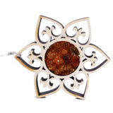 Baltic Amber and Wooden Pendant - Heart