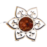 Baltic Amber and Wooden Pendant - Cross