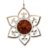 Baltic Amber and Wooden Pendant - Cross