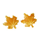 Maple Leaf Amber Stud Earrings