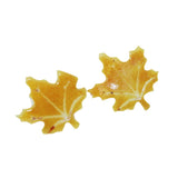 Maple Leaf Amber Stud Earrings