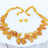 Maple Leaf Amber Stud Earrings