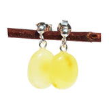 Baltic Amber Oval Studs - with sterling silver fittings.