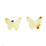 Baltic Amber Stud Earrings - Butterflies