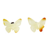 Baltic Amber Stud Earrings - Butterflies