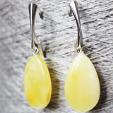 Large Baltic Amber Earrings Teardrops