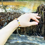Beautiful Bracelet Macrame Style With Amber Bead Detail