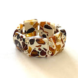 Baltic Amber Dalmatian Pattern Stretch Ring