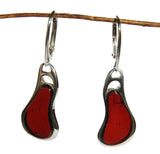 Individually crafted portions of baltic cherry amber drop earrings