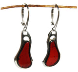 Individually crafted portions of baltic cherry amber drop earrings