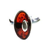 Individually Crafted Oval Portion Amber Ring