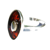 Individually Crafted Oval Portion Amber Ring