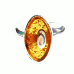 Individually Crafted Oval Portion Amber Ring