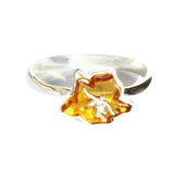 Romantic Designer Amber ring 'Flowers'