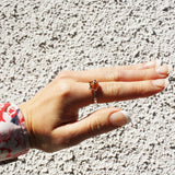 Romantic Designer Amber ring 'Flowers'