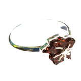 Romantic Designer Amber ring 'Flowers'