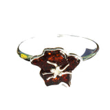 Romantic Designer Amber ring 'Flowers'