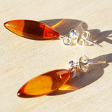 Baltic Amber Drop Stud Earrings