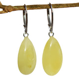 Large Baltic Amber Earrings Teardrops