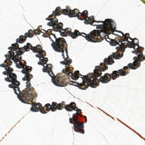 Unpolished Baltic Amber Christian Rosary