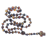 Unpolished Baltic Amber Christian Rosary