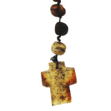 Unpolished Baltic Amber Christian Rosary