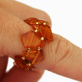 Baltic Amber Stretch Ring - Little Triangles