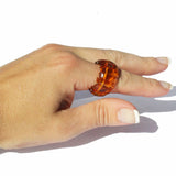 Baltic Amber Stretch Ring - Barrel