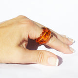 Baltic Amber Stretch Ring - Barrel