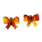 Baltic Honey Amber Stud Earrings - Bows
