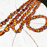 Beautiful Olive Baltic Amber Shape Bead Necklaces