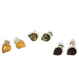 Cute Little honey/green/cherry Amber Drop Stud Earrings