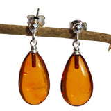 Lovely Baltic Amber Teardrop Studs