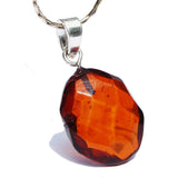 Stunning facet cut Baltic Amber Pendant - Diamonds